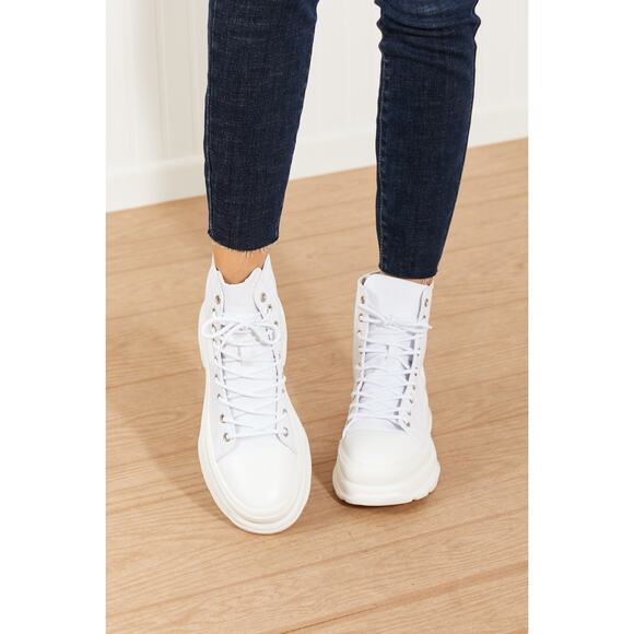 🎀Berness Stick To It White Hi-Top Platform Lace-Up Sneakers | Size 10 - Picture 4 of 8